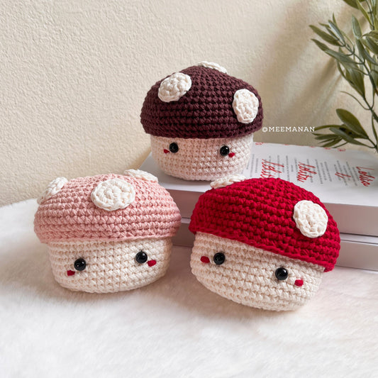 Mini Mushroom Crochet Basket