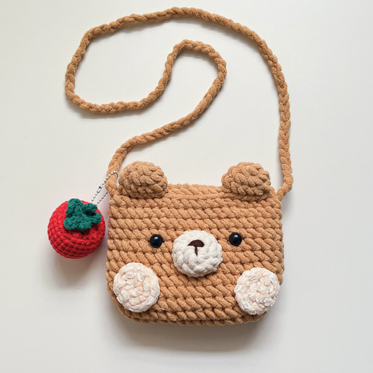 Bear Mini Bag with Tomato Charm