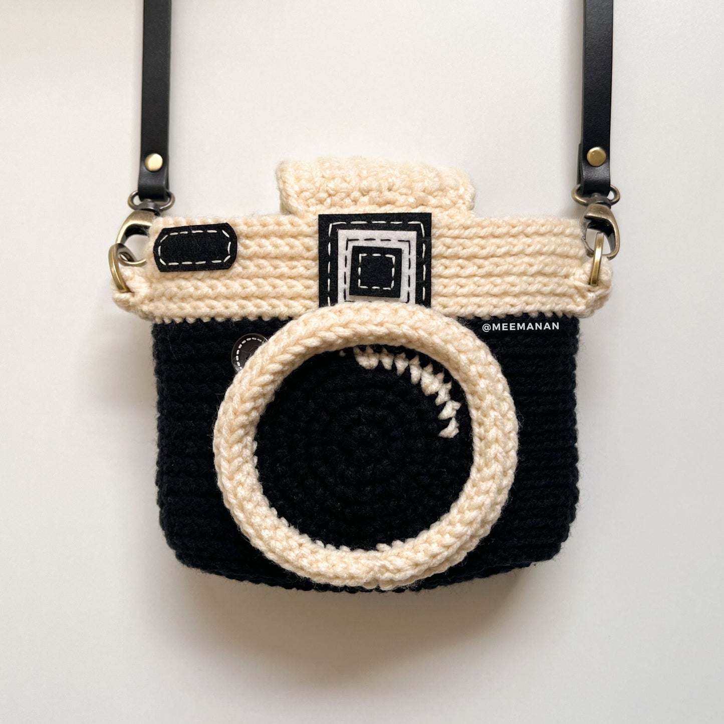 PRE-ORDER / Crochet Fuji Instax Case - Black Camera