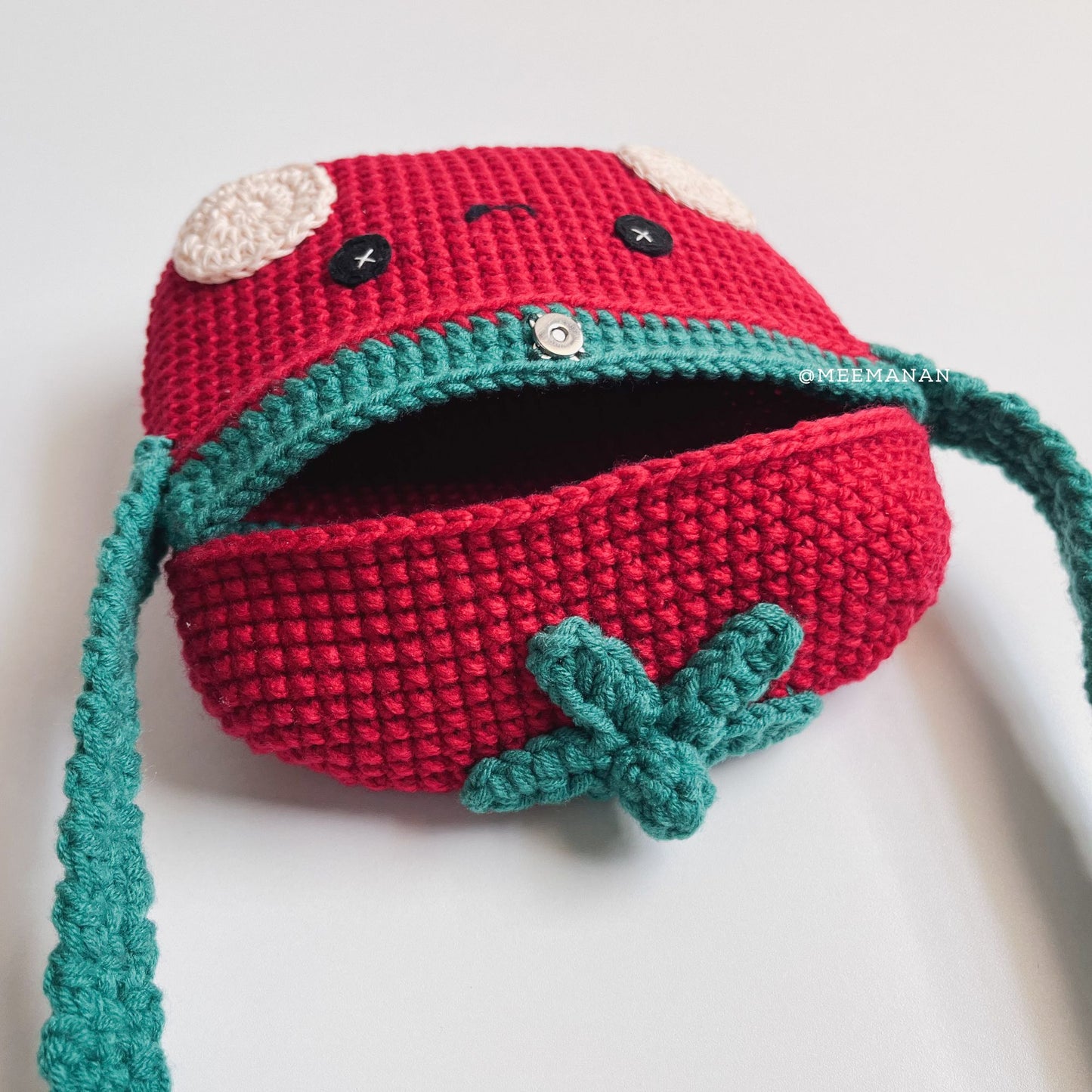 Red Tomato Crochet Bag - Handmade Crossbody Purse