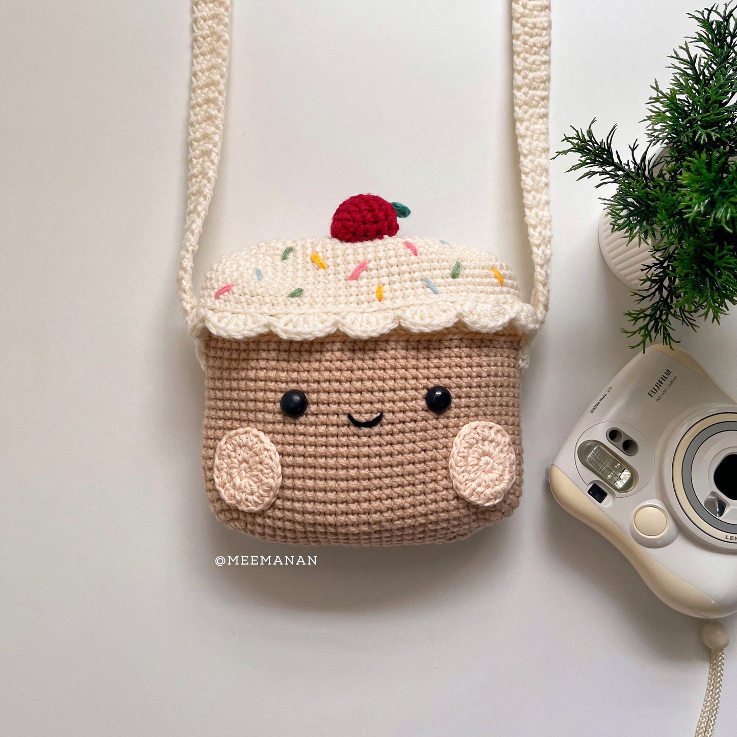 Cupcake Crochet Bag - Handmade Crossbody Purse