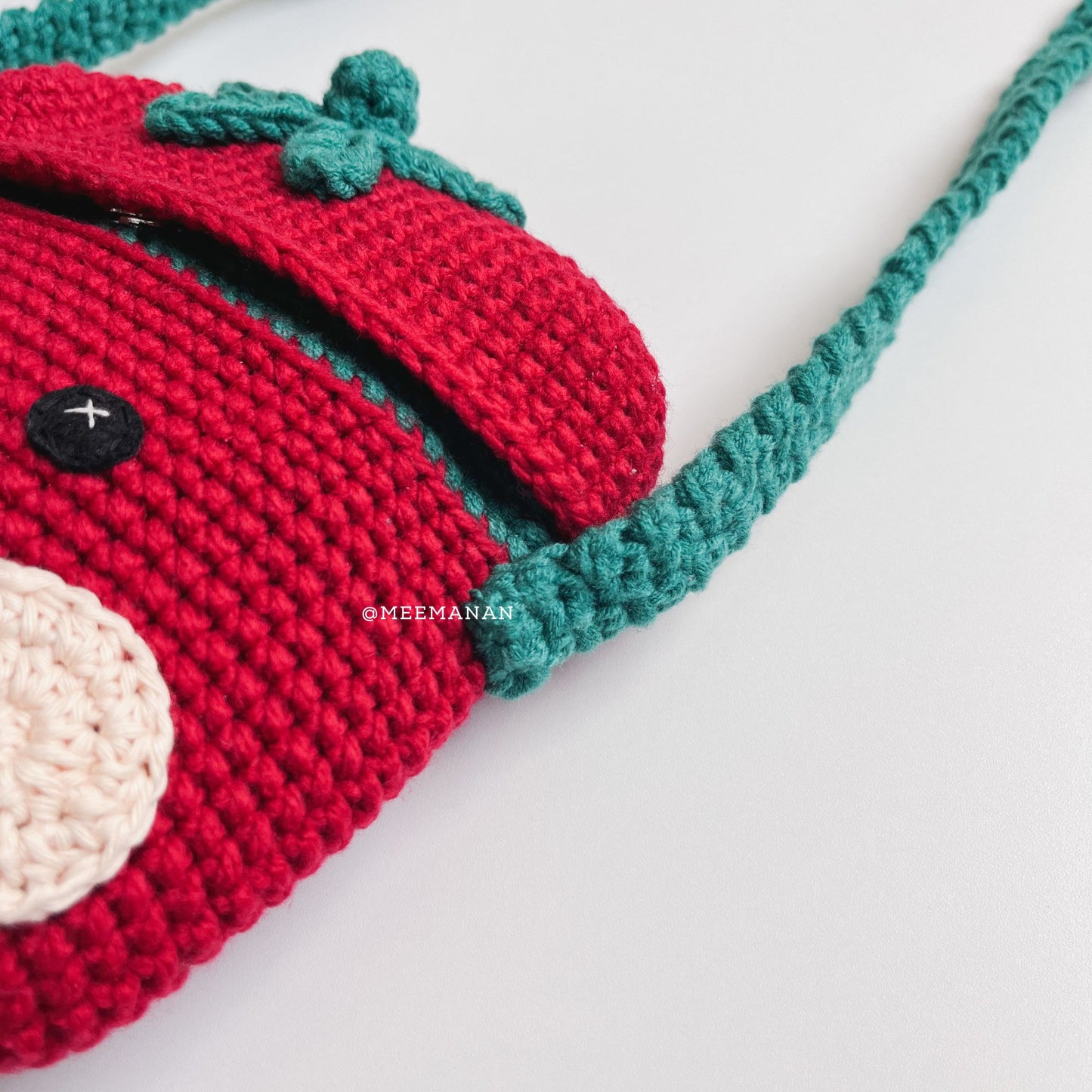 Red Tomato Crochet Bag - Handmade Crossbody Purse