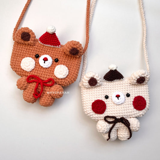 Crochet Bear Mini Bag - Handmade Cute Crossbody Purse