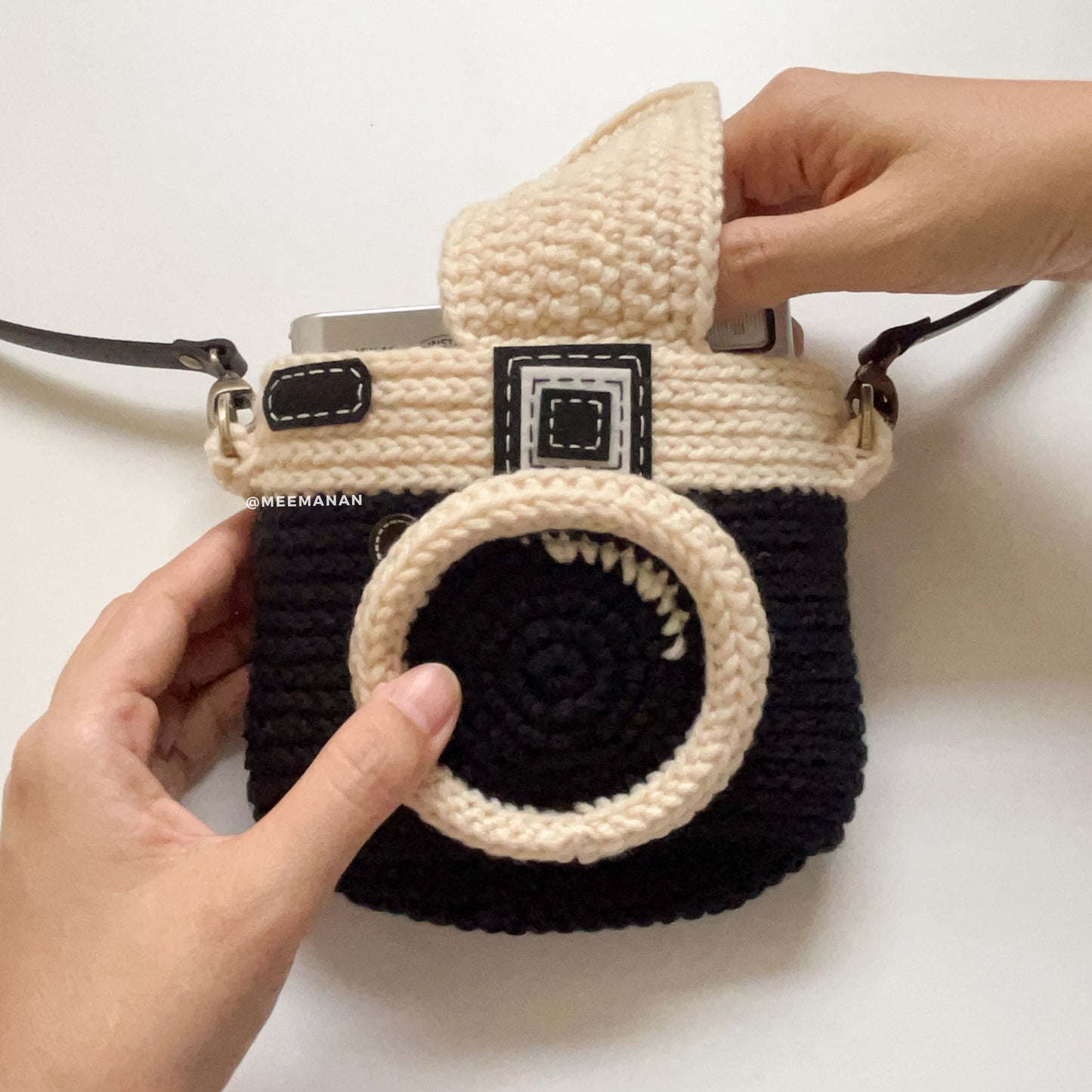 PRE-ORDER / Crochet Fuji Instax Case - Black Camera