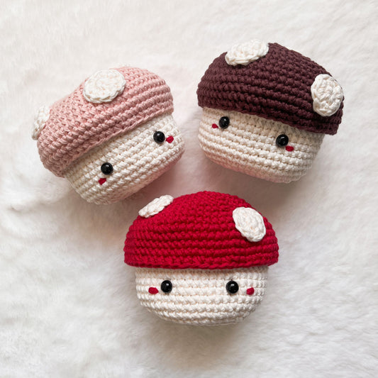 Mini Mushroom Crochet Basket