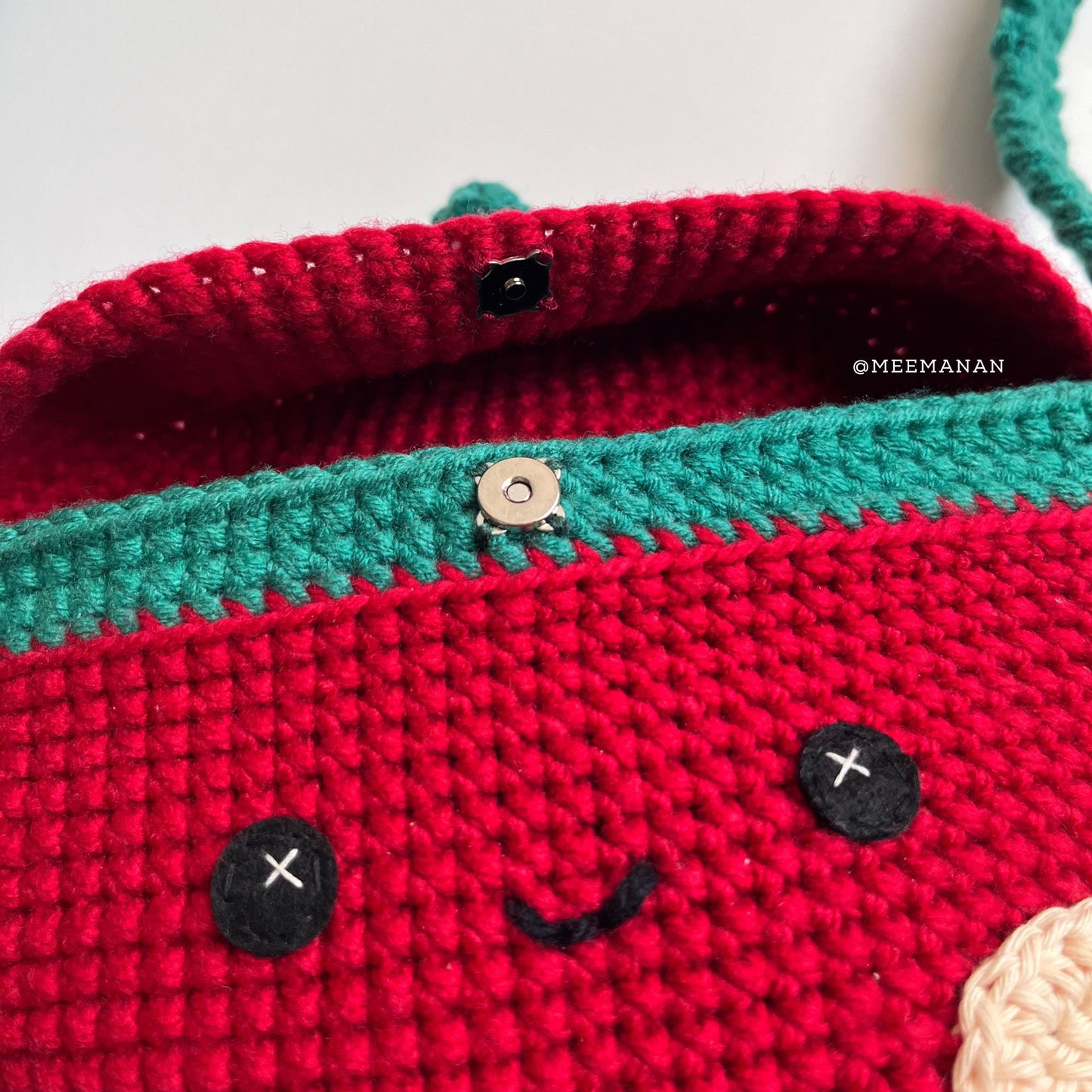Red Tomato Crochet Bag - Handmade Crossbody Purse