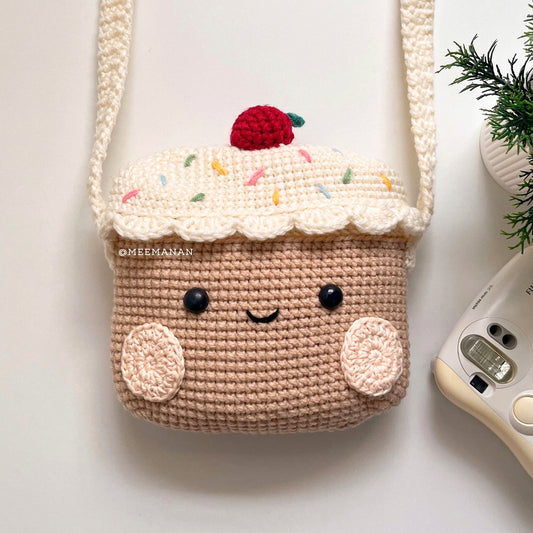 Cupcake Crochet Bag - Handmade Crossbody Purse