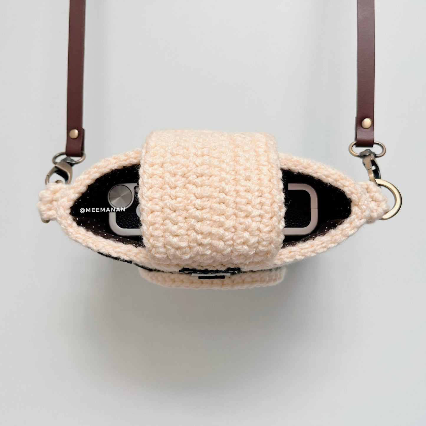 MADE TO ORDER / Crochet Fuji Instax Case - Mint Camera