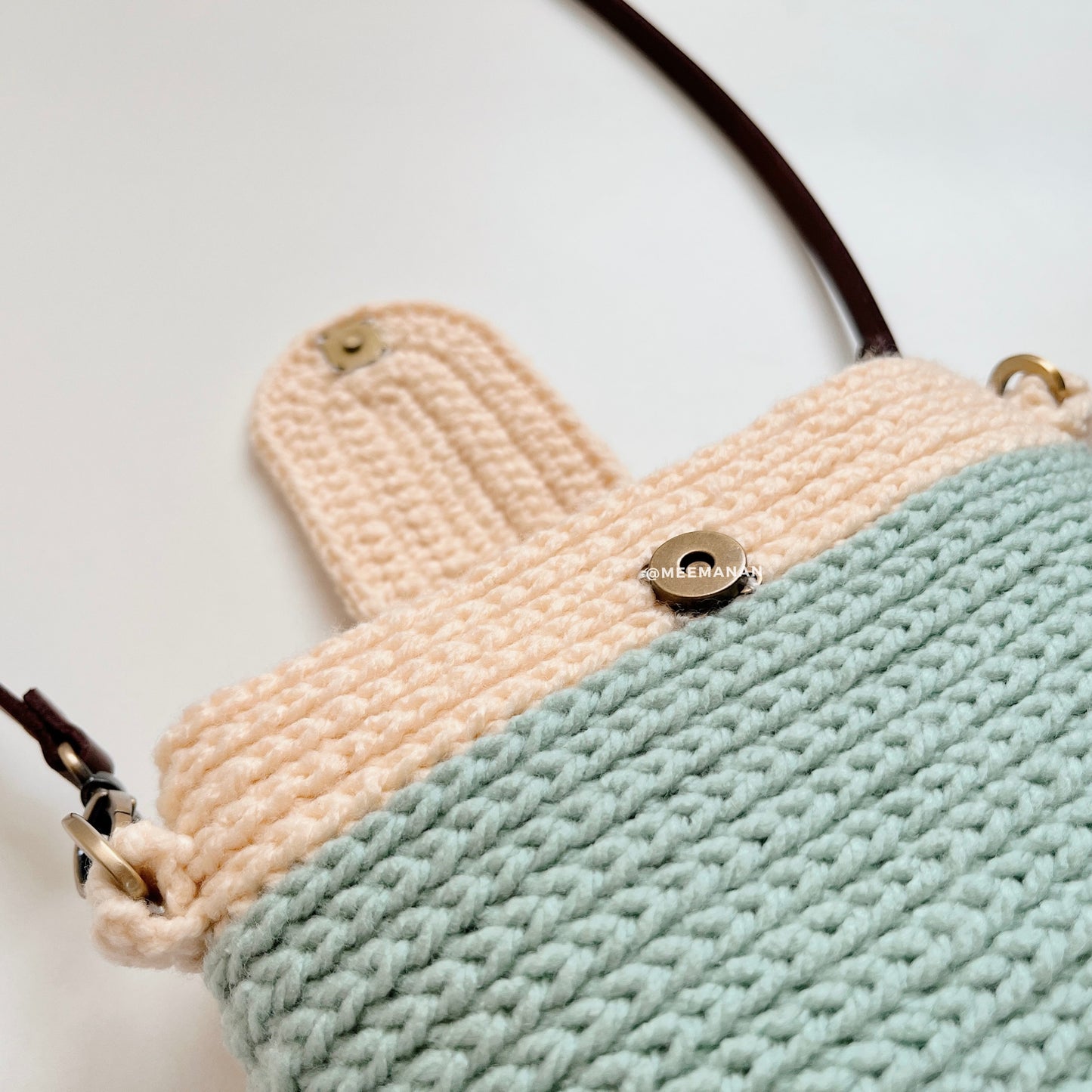 MADE TO ORDER / Crochet Fuji Instax Case - Mint Camera