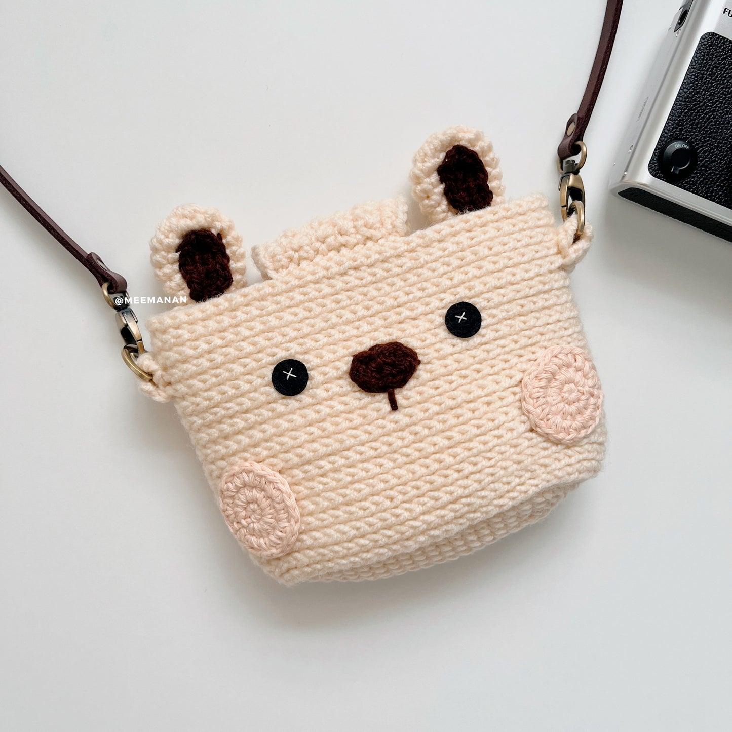 MADE TO ORDER / Crochet Fuji Instax Case - Rabbit