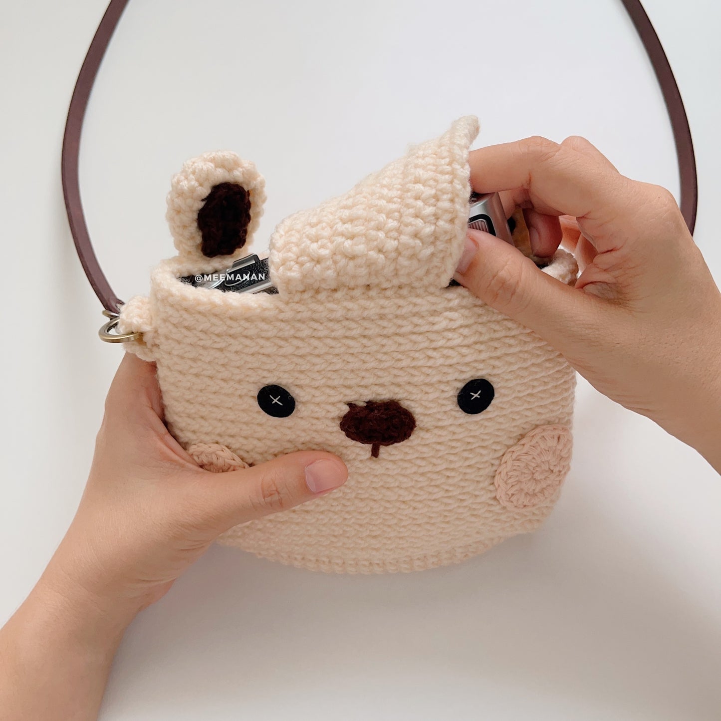 MADE TO ORDER / Crochet Fuji Instax Case - Rabbit