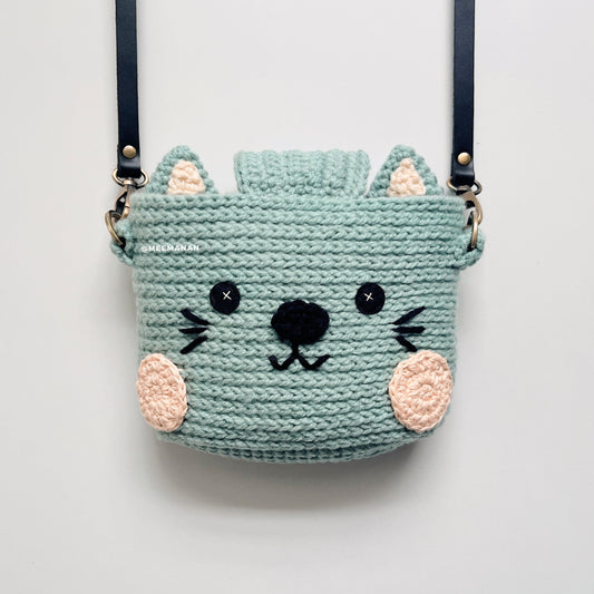 MADE TO ORDER / Crochet Fuji Instax Case - Cat