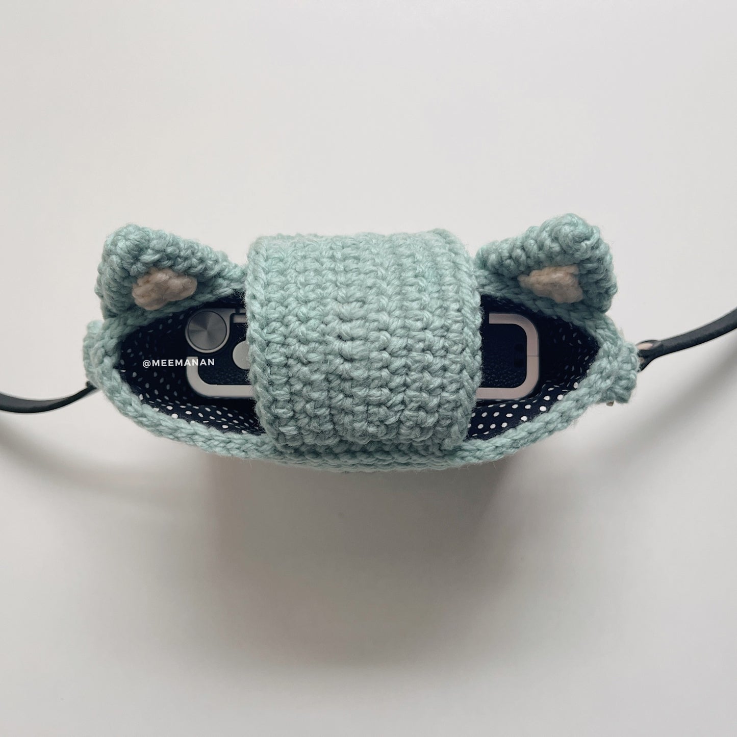 MADE TO ORDER / Crochet Fuji Instax Case - Cat