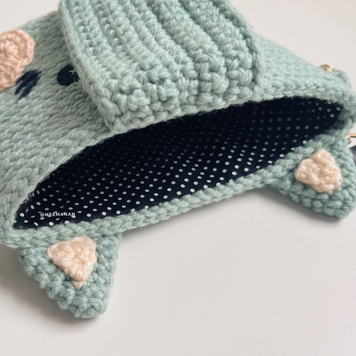 MADE TO ORDER / Crochet Fuji Instax Case - Cat