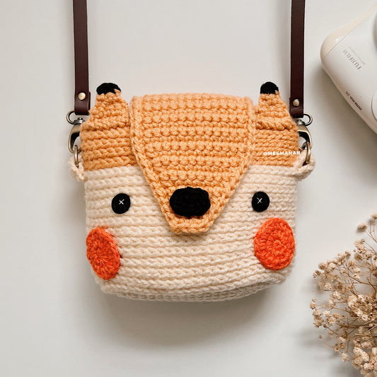 MADE TO ORDER / Crochet Fuji Instax Case - Fox