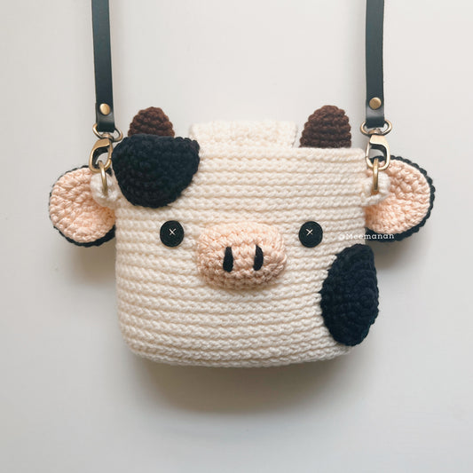 MADE TO ORDER / Crochet Fuji Instax Case - Cow