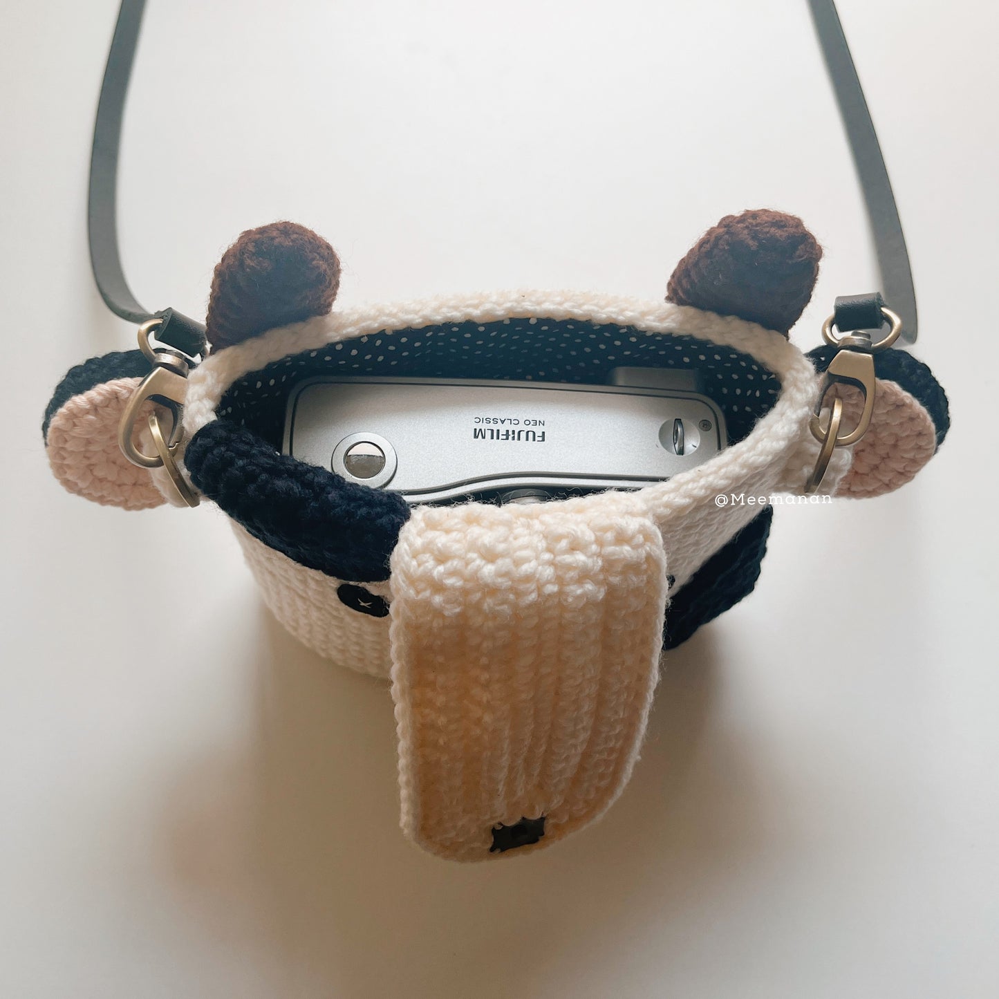 MADE TO ORDER / Crochet Fuji Instax Case - Cow