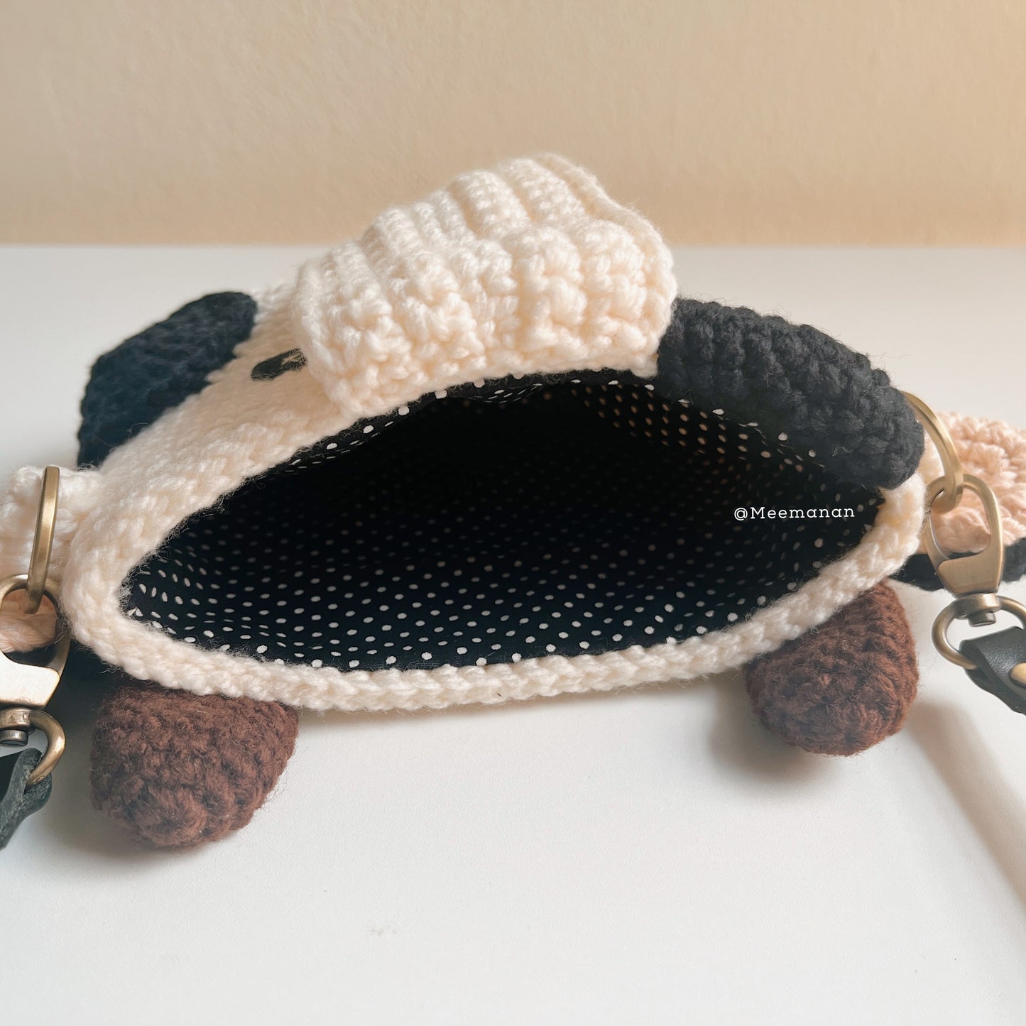 MADE TO ORDER / Crochet Fuji Instax Case - Cow