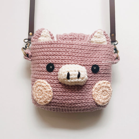 MADE TO ORDER / Crochet Fuji Instax Case - Pig