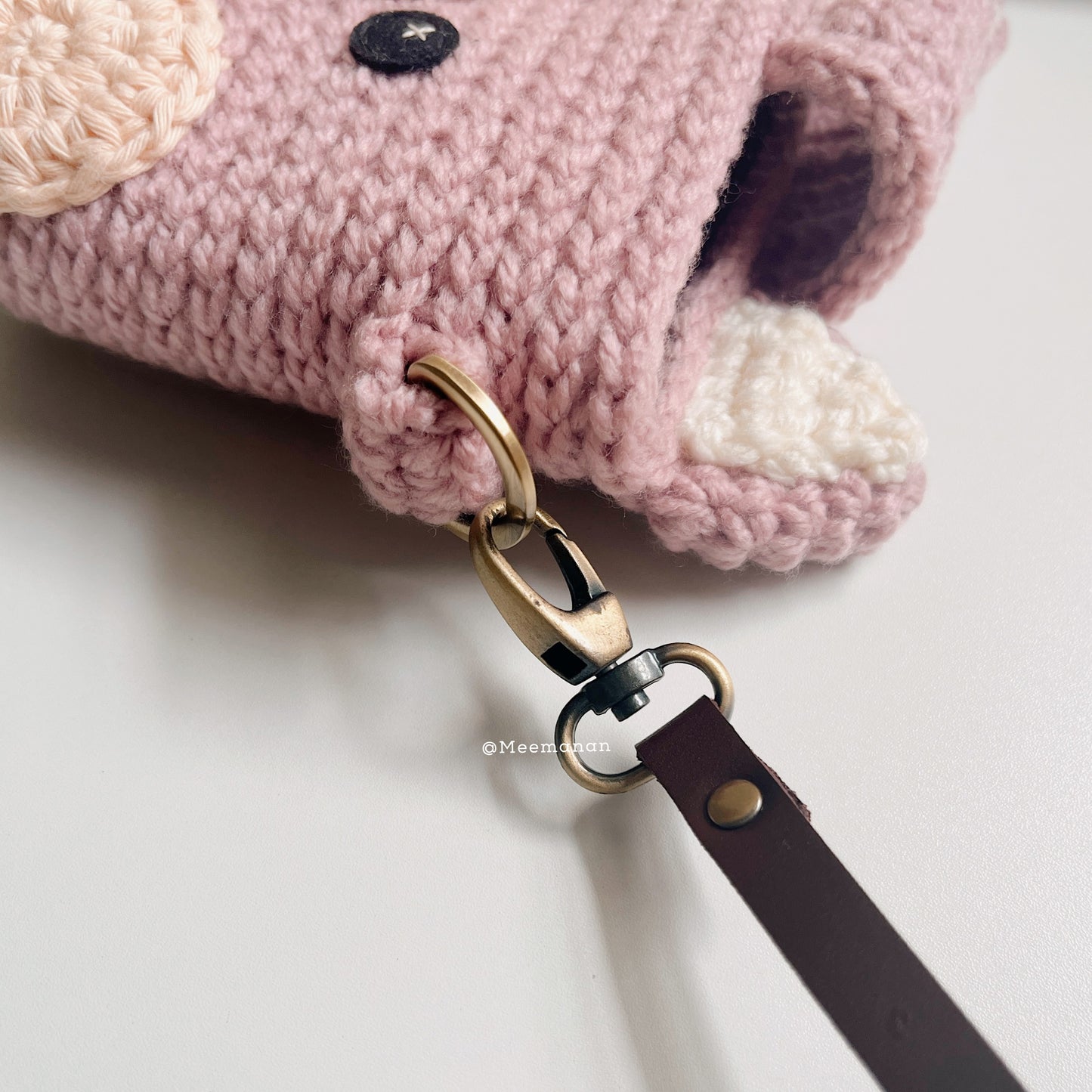 MADE TO ORDER / Crochet Fuji Instax Case - Pig