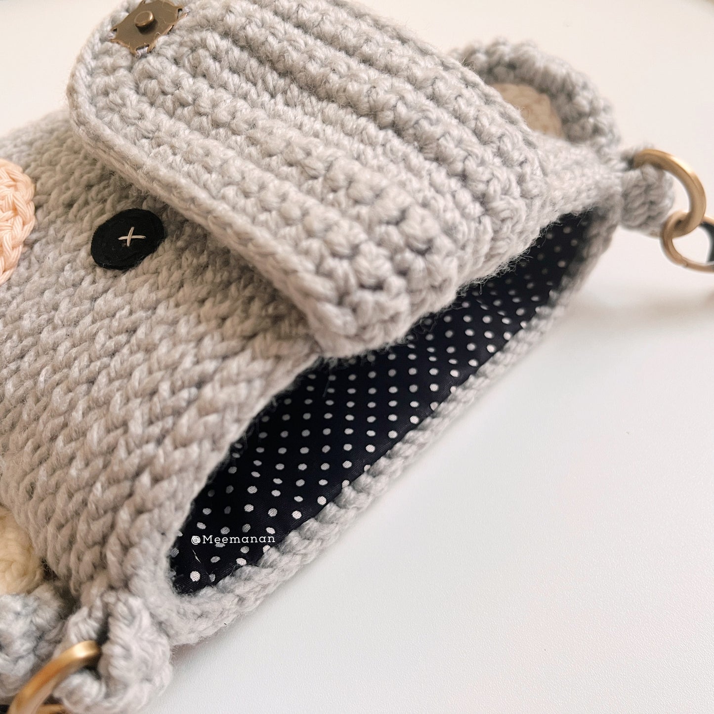 MADE TO ORDER / Crochet Fuji Instax Case - Koala