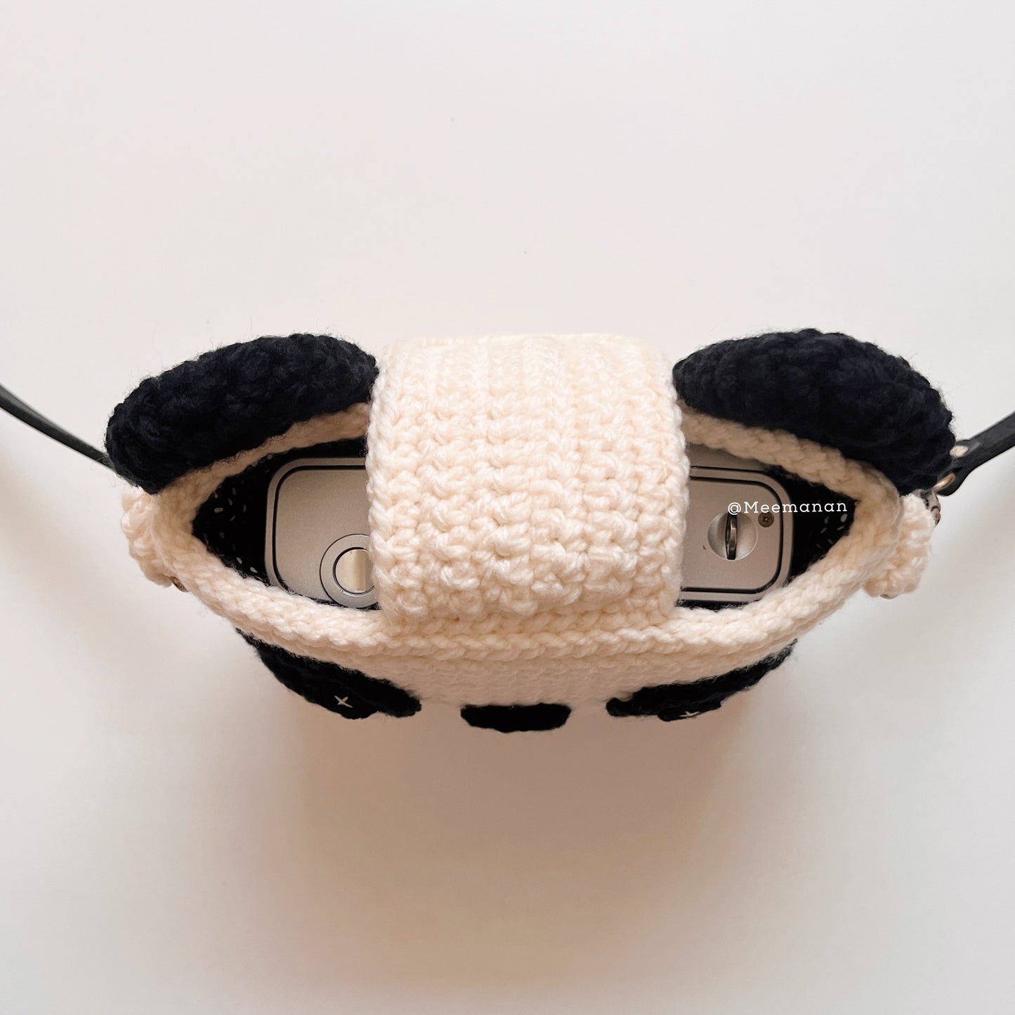 MADE TO ORDER / Crochet Fuji Instax Case - Panda
