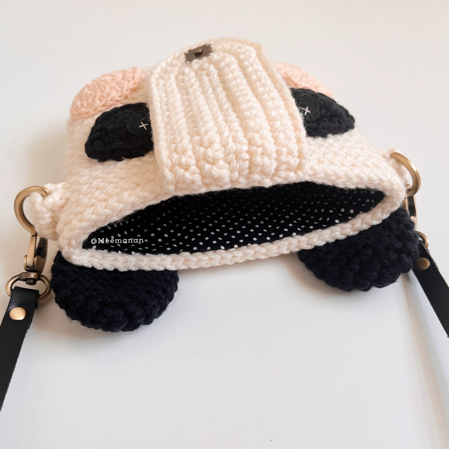 MADE TO ORDER / Crochet Fuji Instax Case - Panda