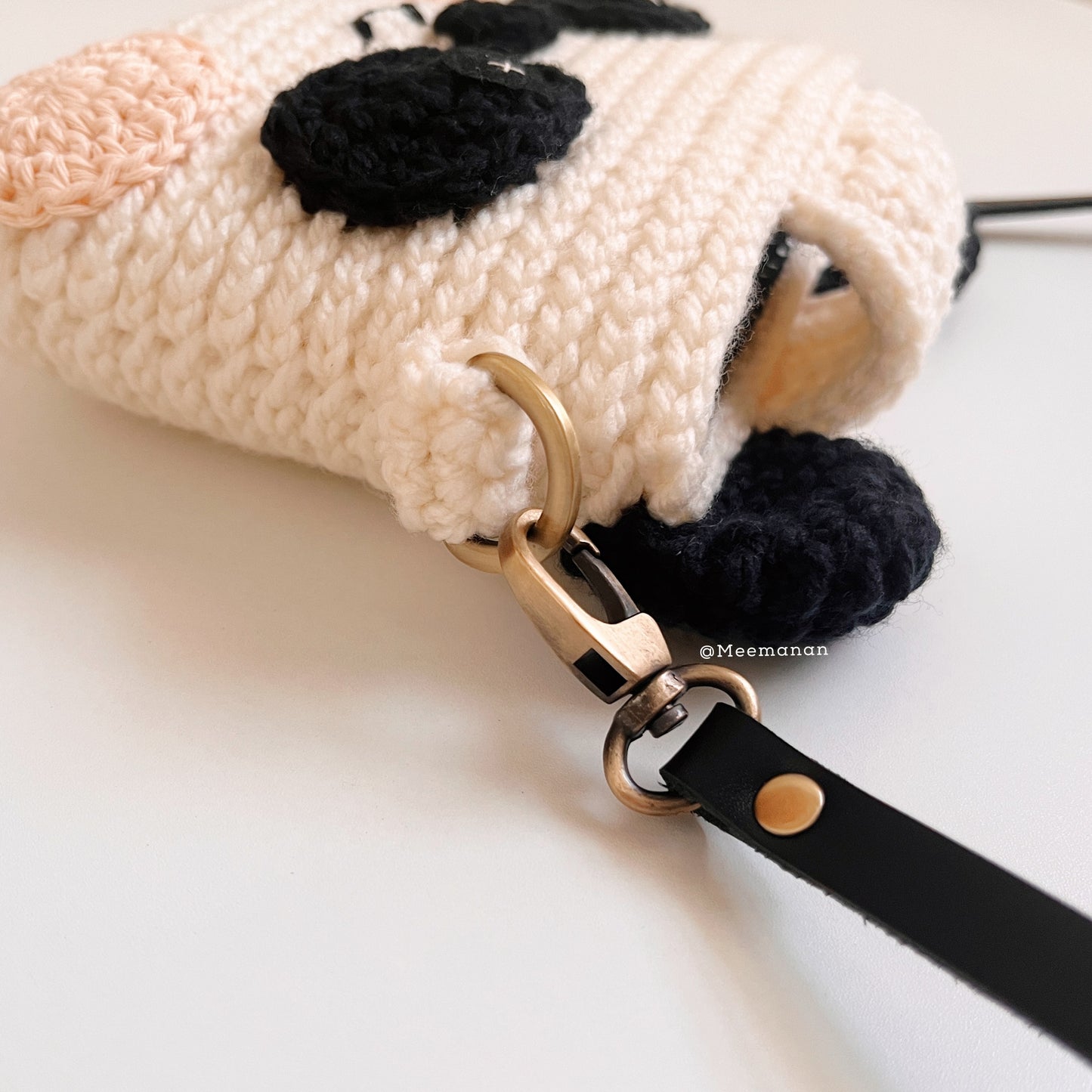MADE TO ORDER / Crochet Fuji Instax Case - Panda