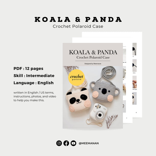 Pattern Fuji Instax Case | Koala & Panda