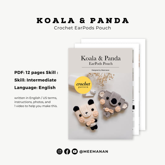 Pattern EarPods Pouch | Koala & Panda