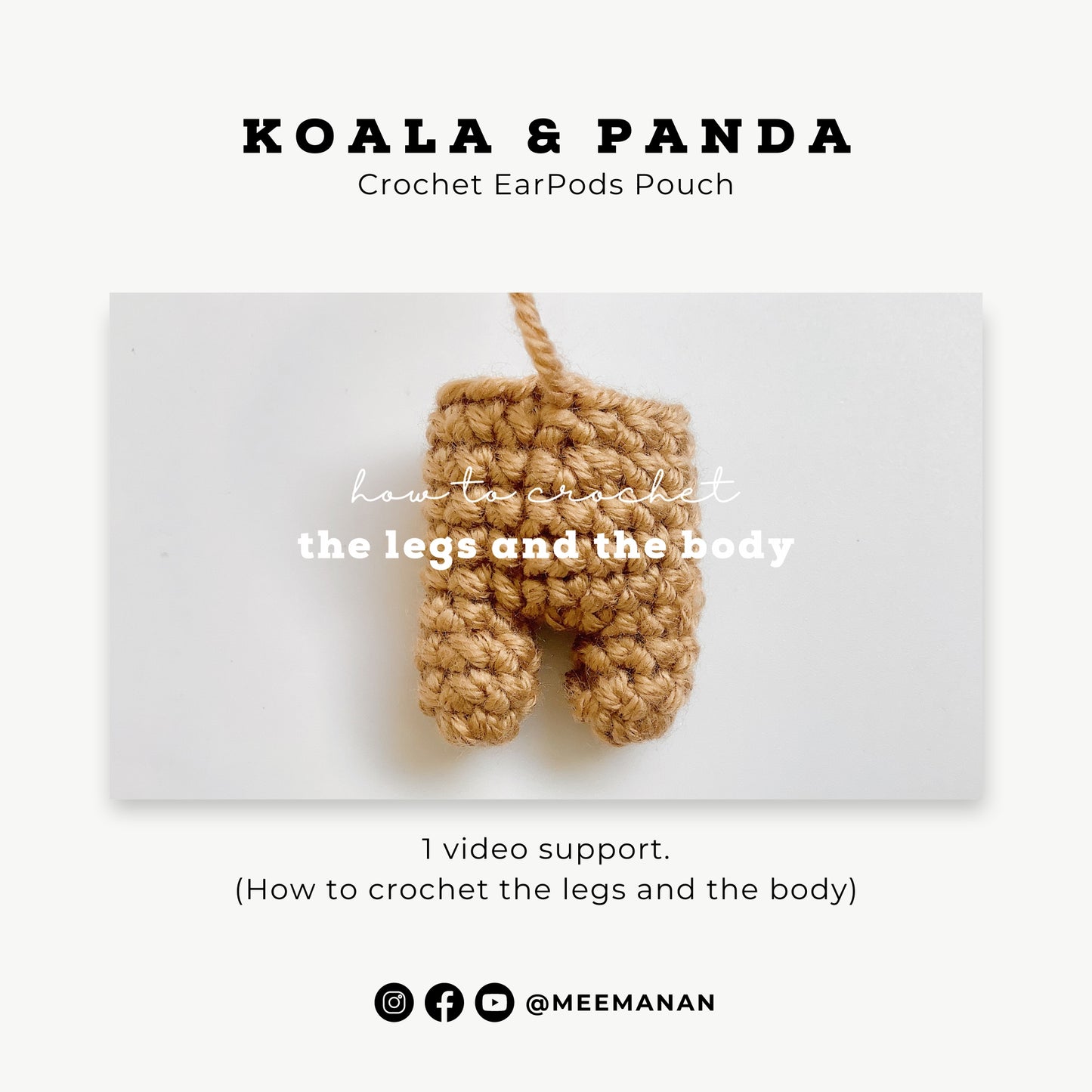 Pattern EarPods Pouch | Koala & Panda