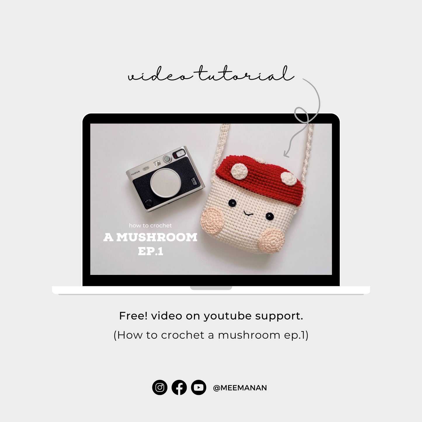 VIDEO + Pattern Fuji Instax Case | A Mushroom