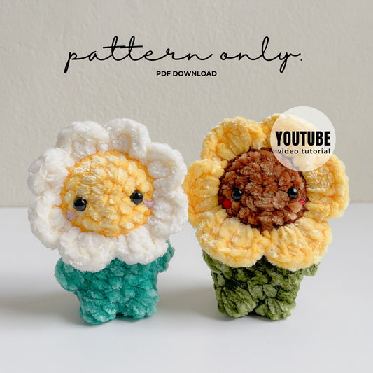 Mini Daisy & Sunflower Crochet Pattern PDF