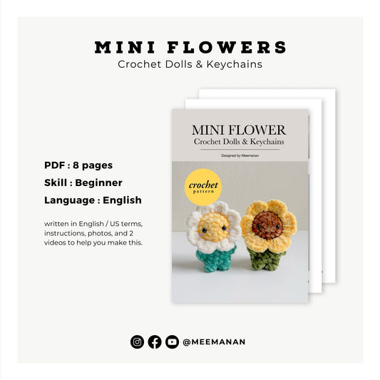 Mini Daisy & Sunflower Crochet Pattern PDF