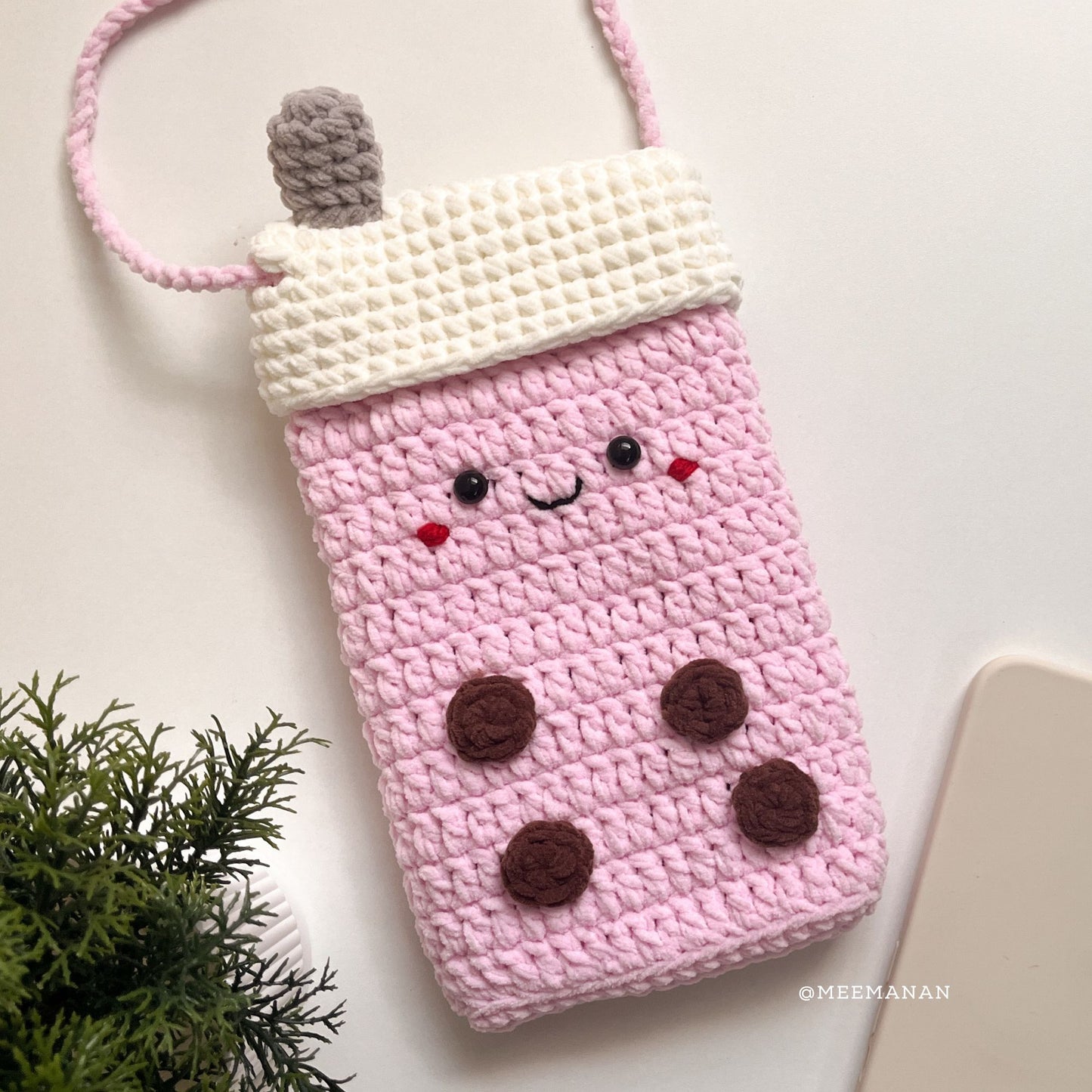 Boba Phone Pouch & Cookie Keychain Crochet Pattern PDF