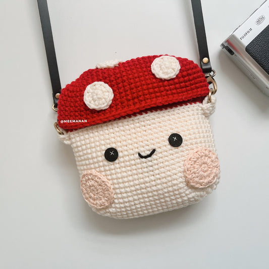 MADE TO ORDER / Crochet Fuji Instax Case - Mushroom