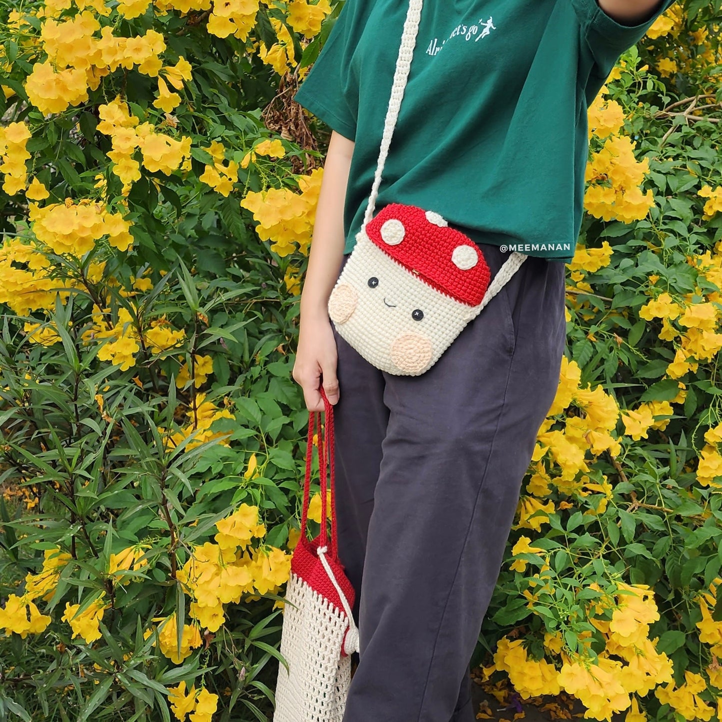 MADE TO ORDER / Crochet Fuji Instax Case - Mushroom