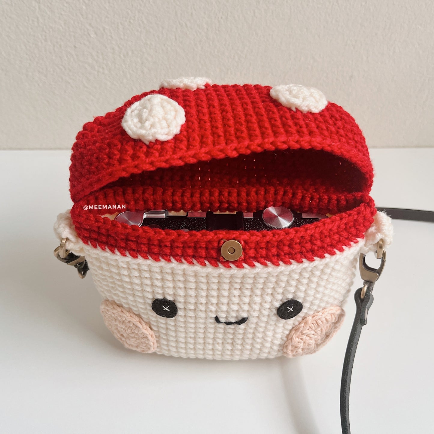 MADE TO ORDER / Crochet Fuji Instax Case - Mushroom