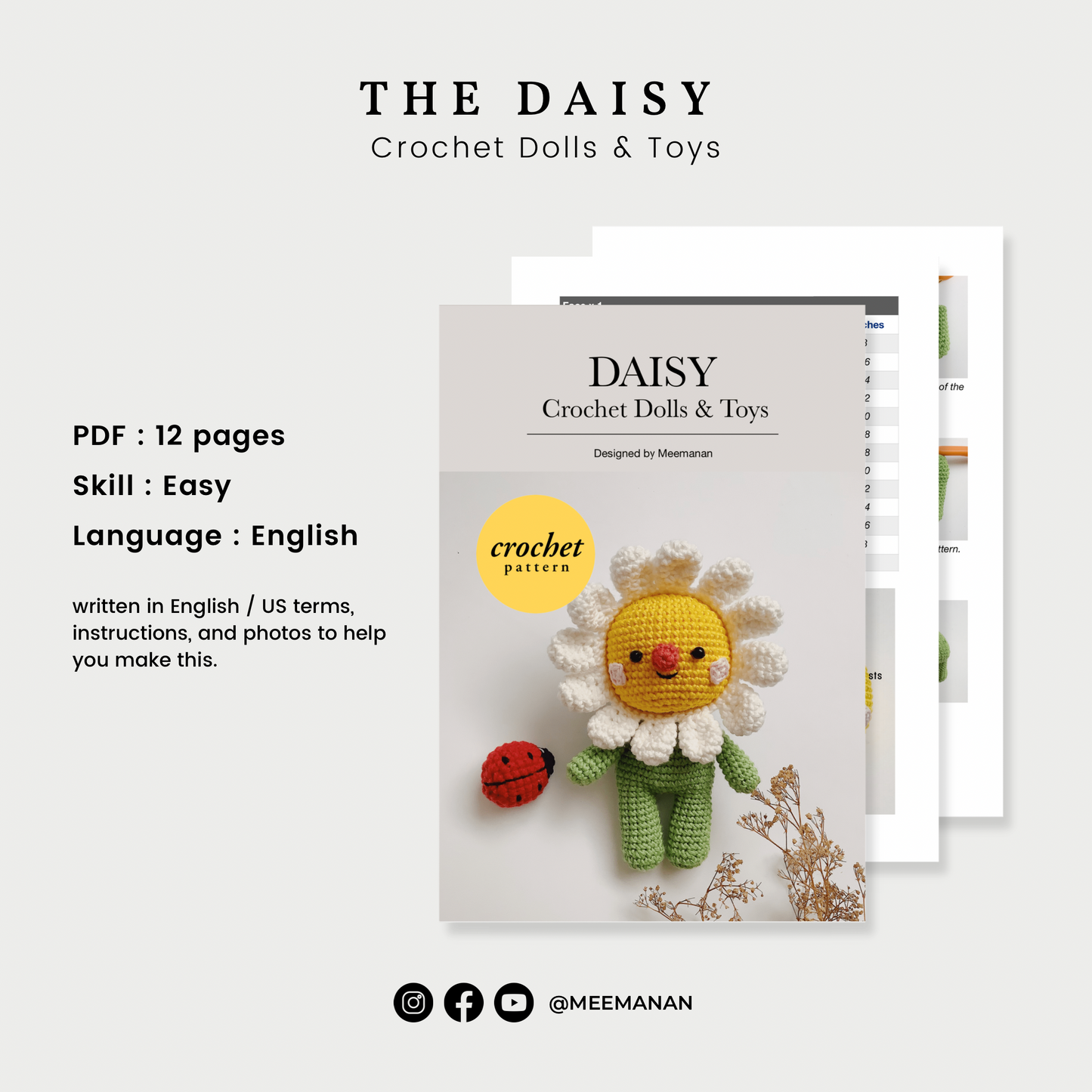 Pattern The Daisy and The Ladybugs