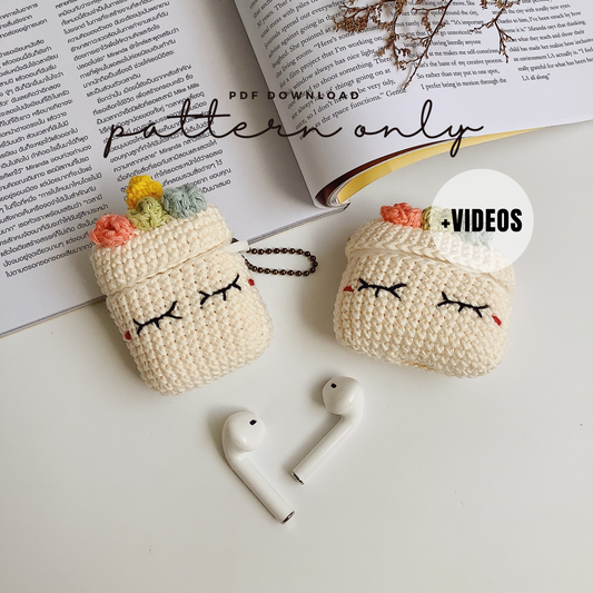 VIDEO + Pattern Tutorials Airpods Crochet with Silicone Case | Unicorn