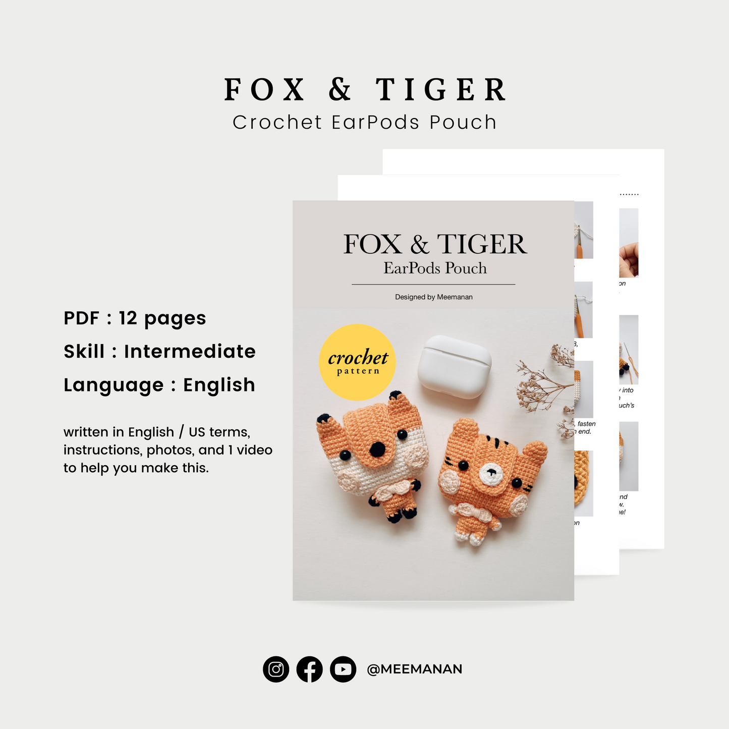 Pattern EarPods Pouch | Fox & Tiger