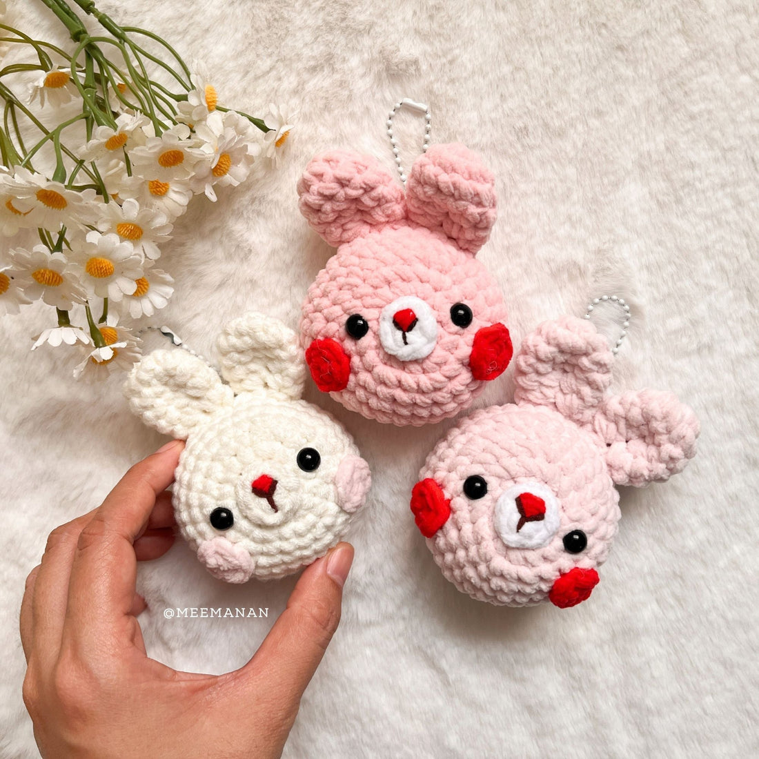 Mini Bunny Keychain - Free Crochet Pattern
