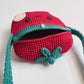 Red Tomato Crochet Bag - Handmade Crossbody Purse