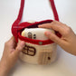 Red Mushroom Home Crochet Bag - Handmade Crossbody Purse