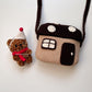 Brown Mushroom Home Crochet Bag - Handmade Crossbody Purse