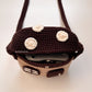 Brown Mushroom Home Crochet Bag - Handmade Crossbody Purse