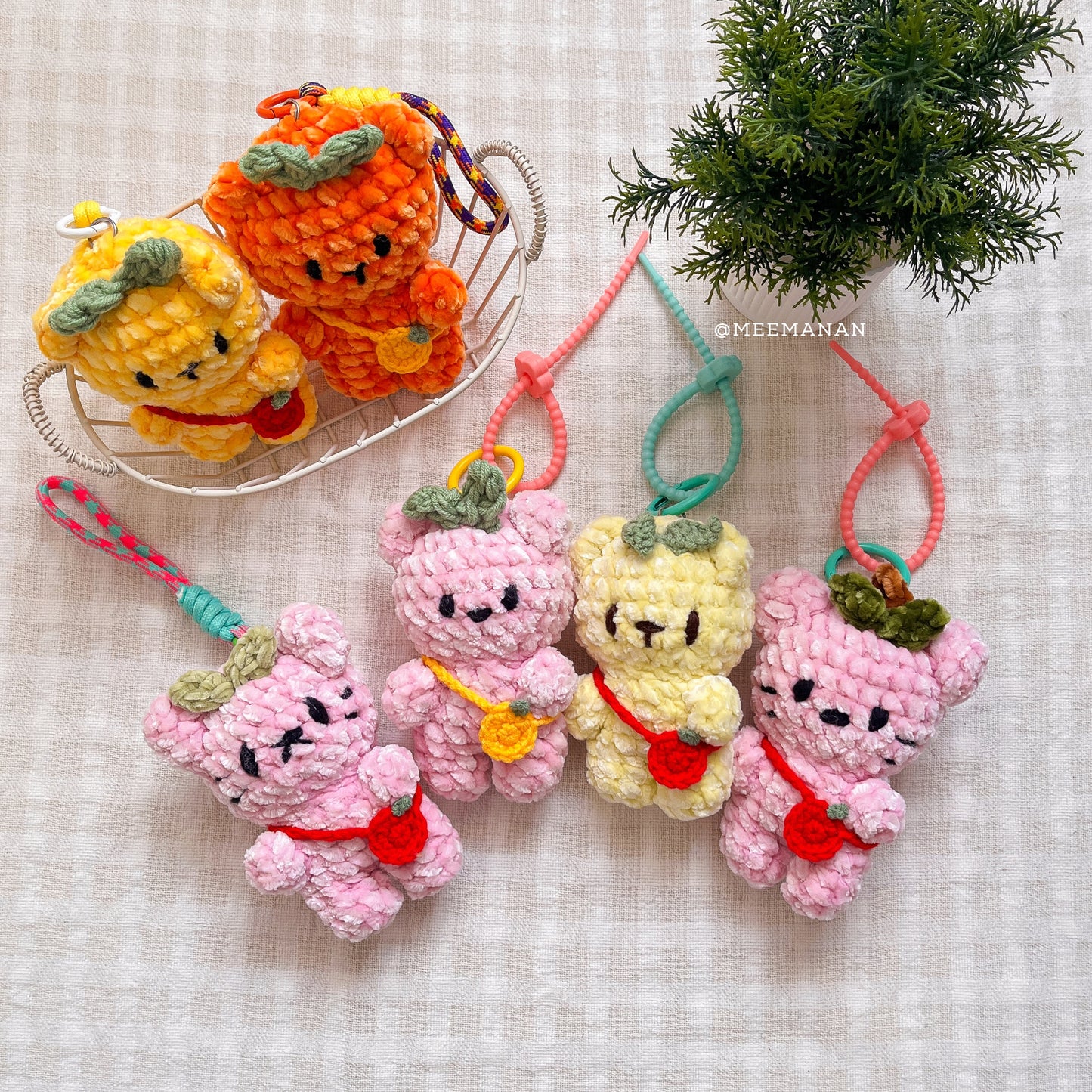Sweet Gummy Friends Crochet Keychain