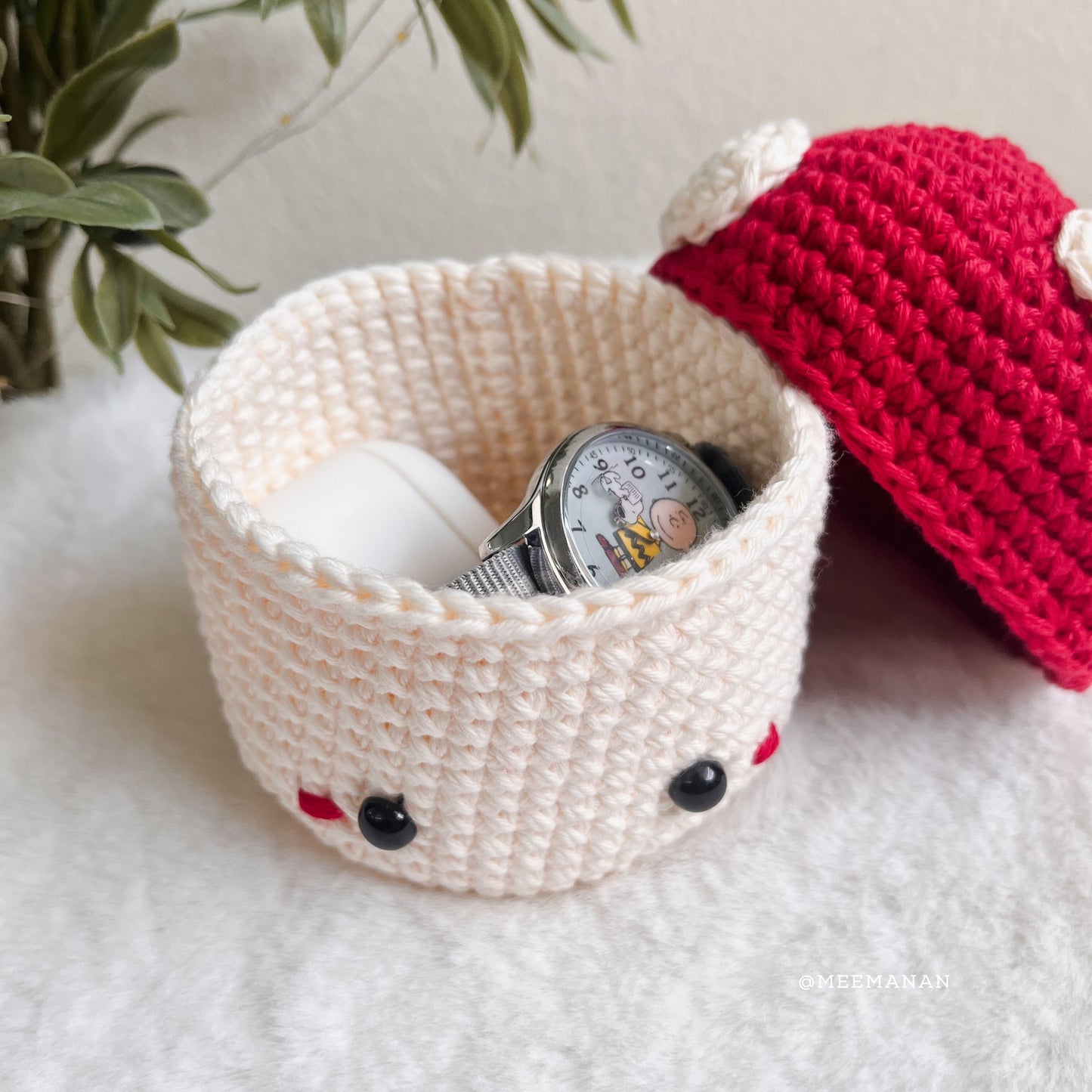 Mini Mushroom Crochet Basket
