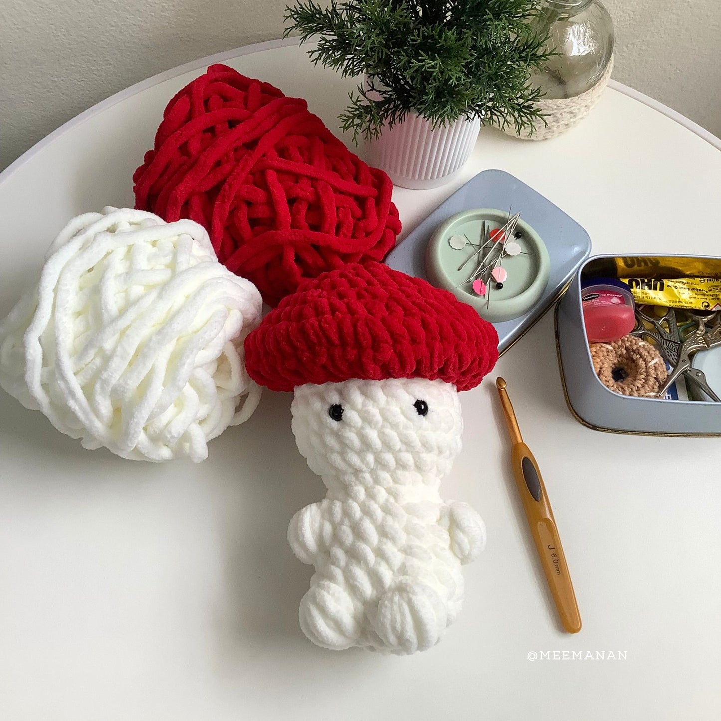 Mini Garden (Mushroom, Tulip, Apple, Tomato) Crochet Pattern PDF