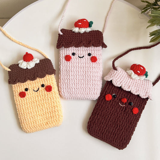 Cupcake & Pudding Crochet Phone Pouch